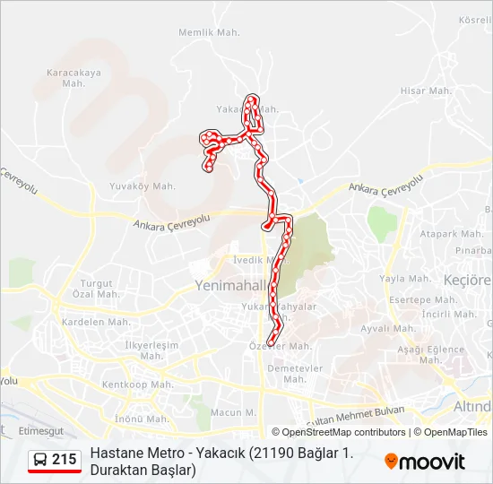 215 Bus Line Map