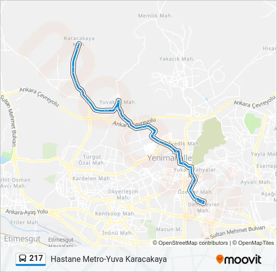 217 Bus Line Map