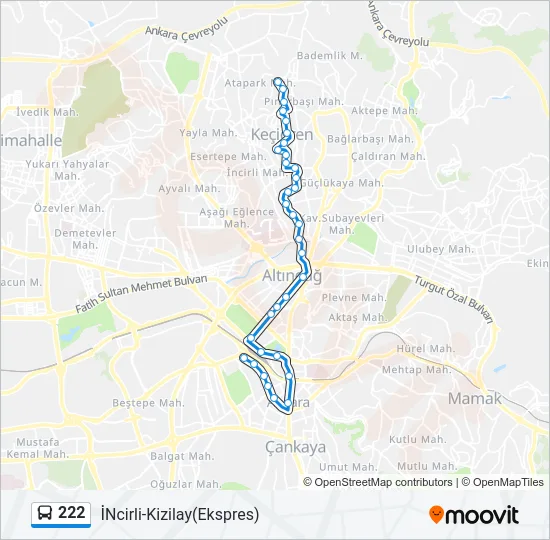 222 Bus Line Map