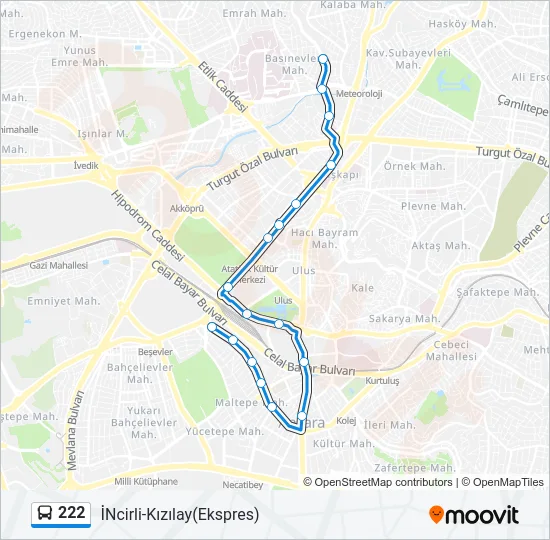 222 Bus Line Map