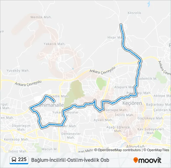 225 Bus Line Map
