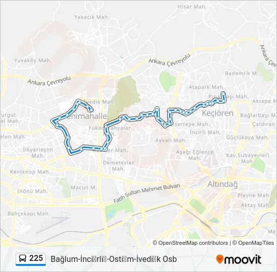 225 Bus Line Map