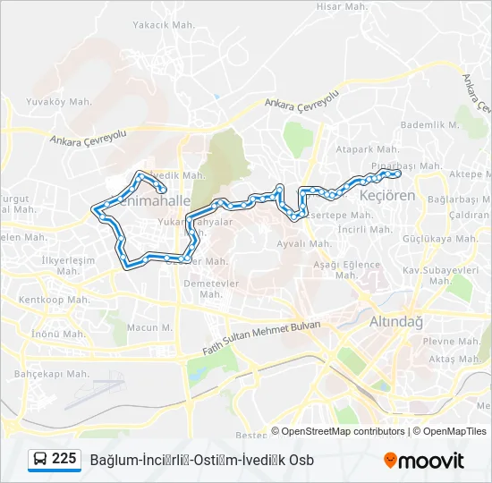 225 Bus Line Map
