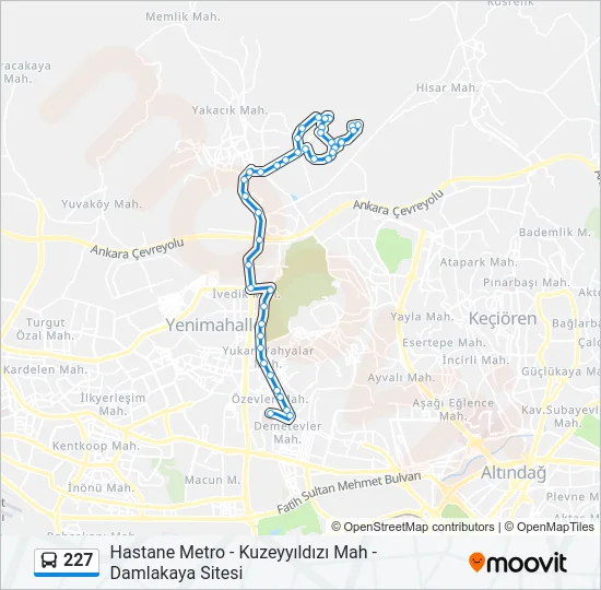 227 Bus Line Map