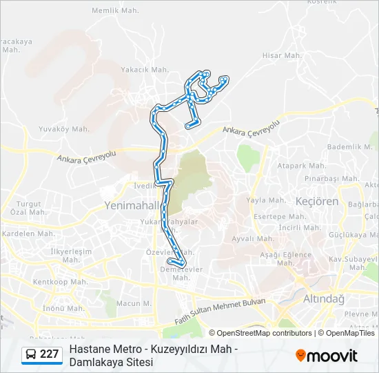 227 Bus Line Map