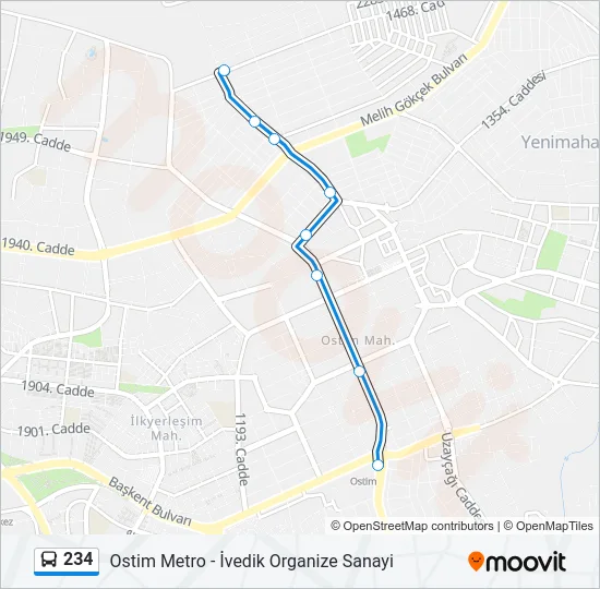 234 Bus Line Map