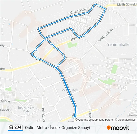 234 Bus Line Map
