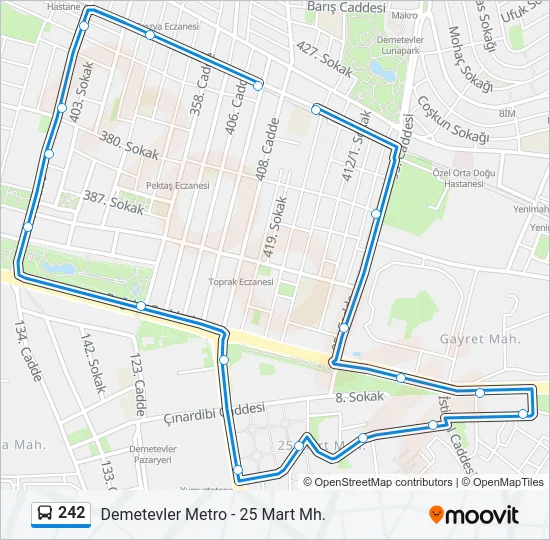242 Bus Line Map