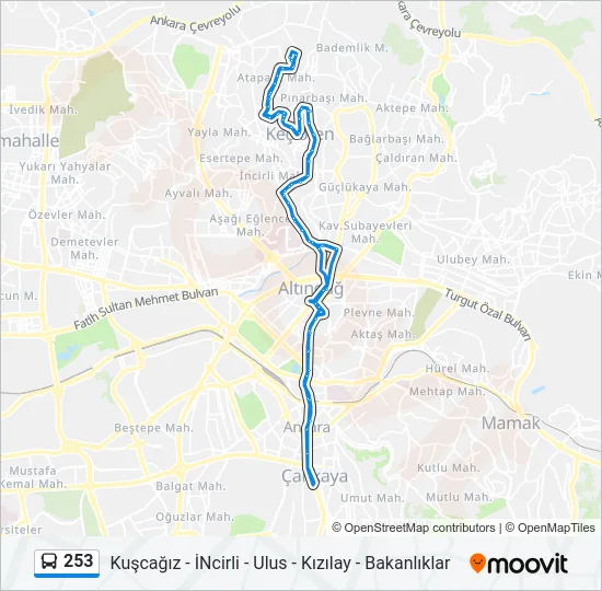 253 Bus Line Map