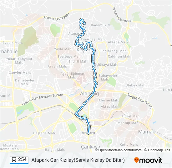 254 Bus Line Map