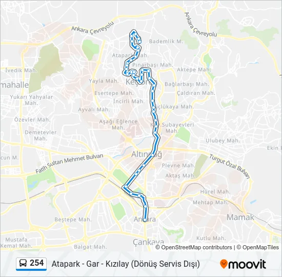 254 Bus Line Map