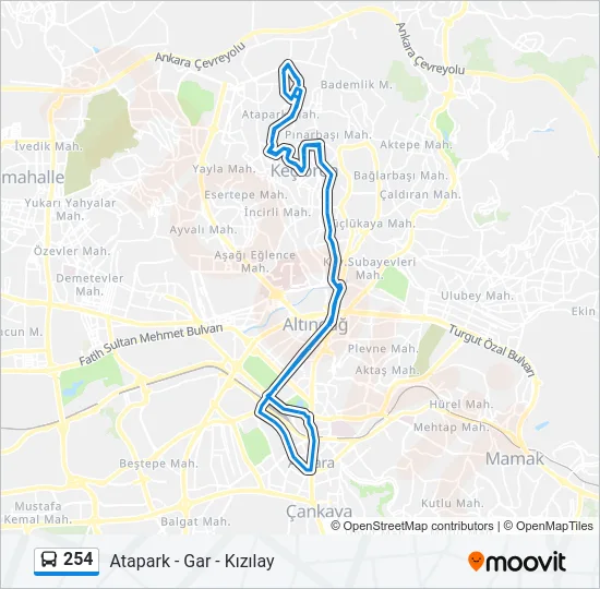 254 Bus Line Map