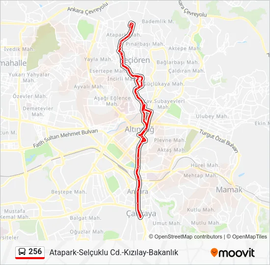 256 Bus Line Map
