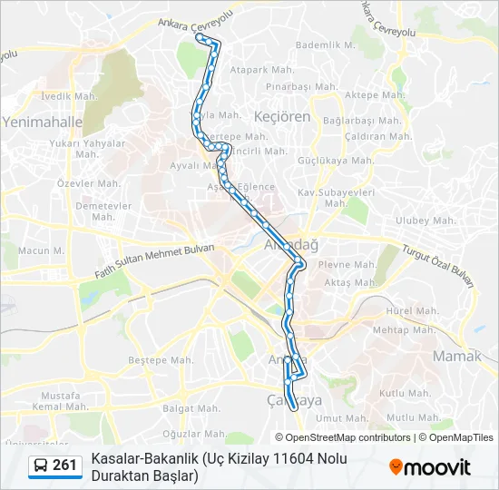 261 Bus Line Map