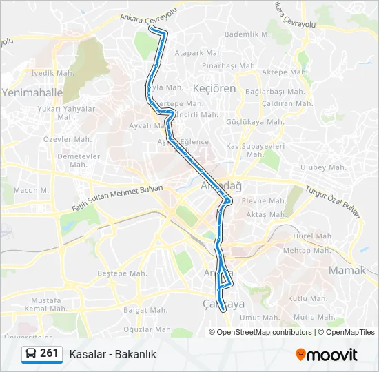 261 Bus Line Map