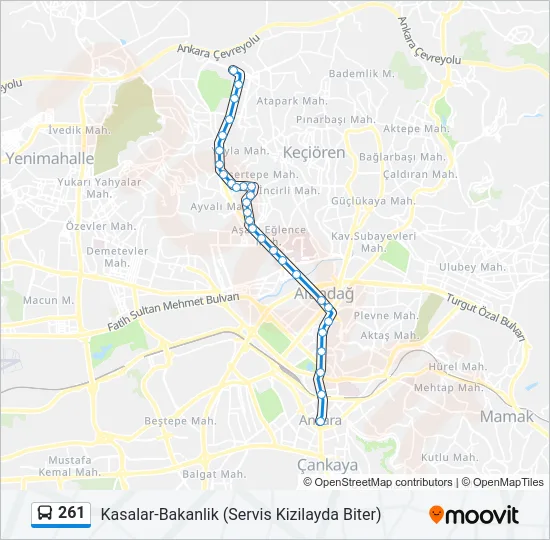 261 Bus Line Map
