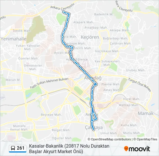 261 Bus Line Map