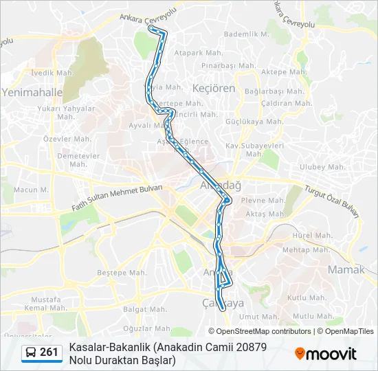 261 Bus Line Map
