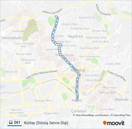 261 Bus Line Map