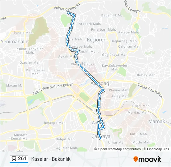 261 Bus Line Map