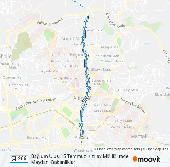 266 Bus Line Map