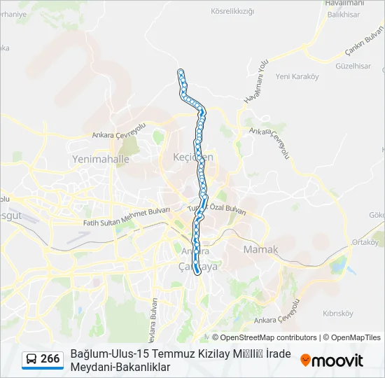 266 Bus Line Map