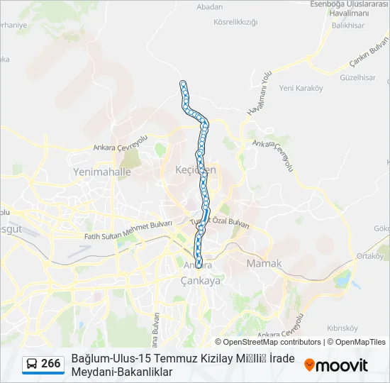 266 Bus Line Map