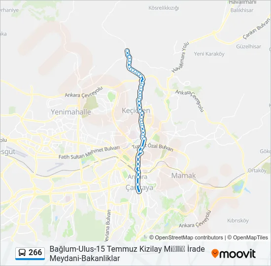 266 Bus Line Map