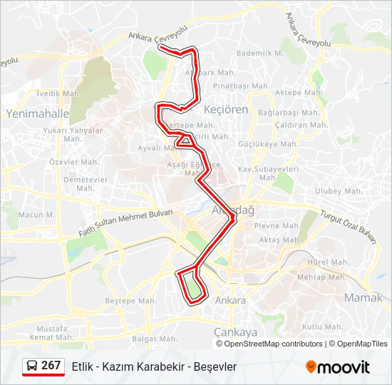267 Bus Line Map