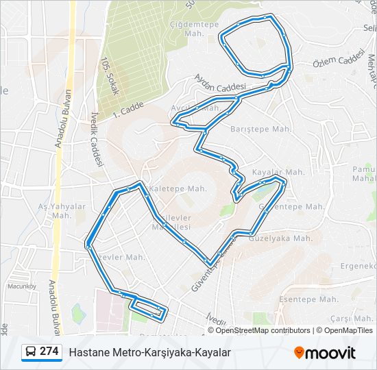 274 Bus Line Map