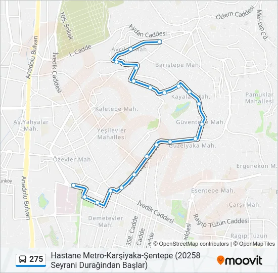 275 Bus Line Map