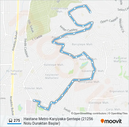 275 Bus Line Map