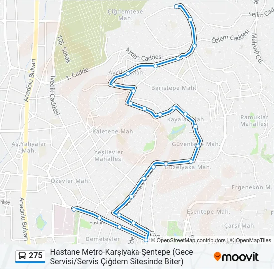 275 Bus Line Map