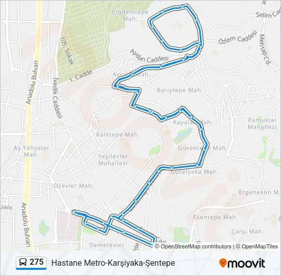 275 Bus Line Map