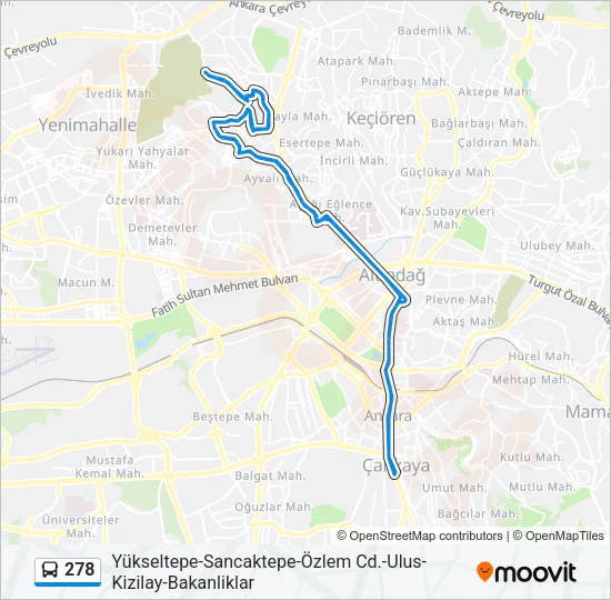 278 Bus Line Map