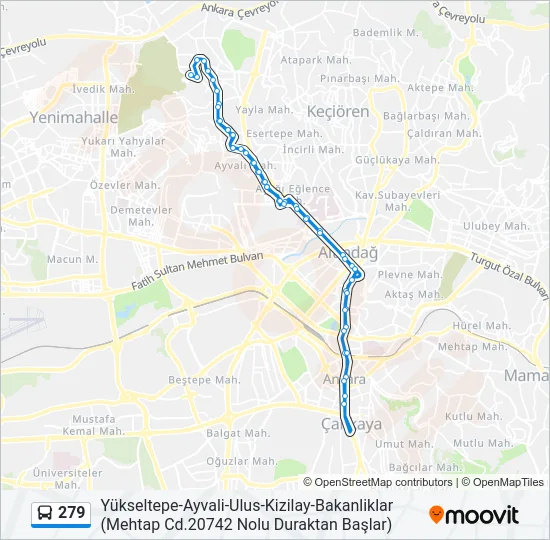 279 Bus Line Map