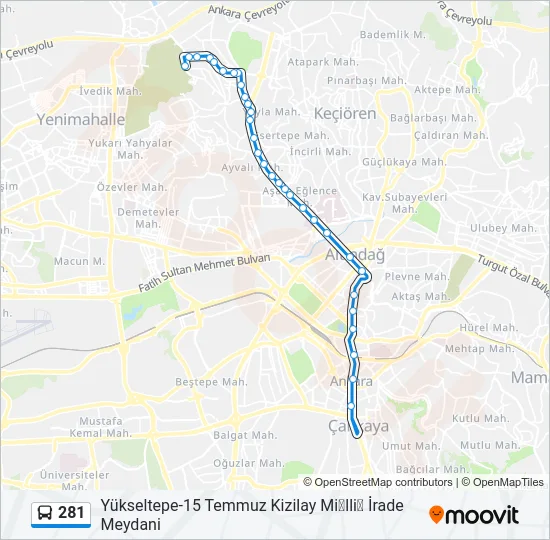281 Bus Line Map