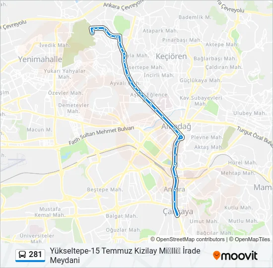 281 Bus Line Map
