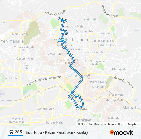 285 Bus Line Map