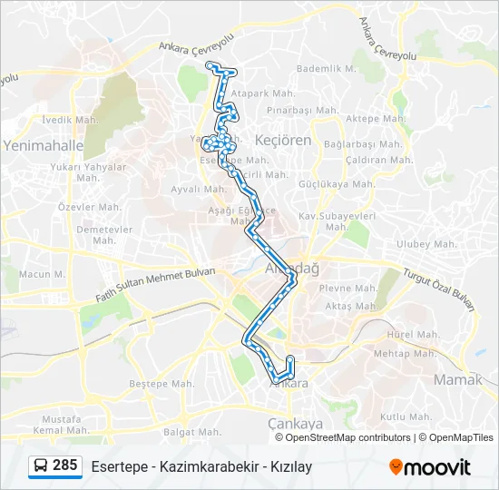 285 Bus Line Map