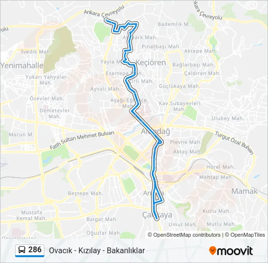 286 Bus Line Map