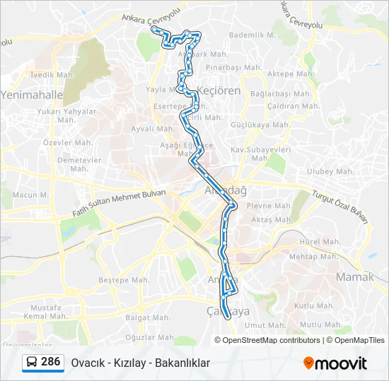 286 Bus Line Map