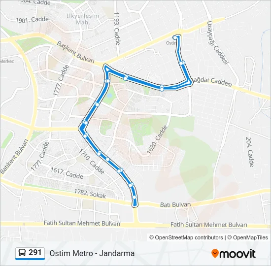 291 Bus Line Map