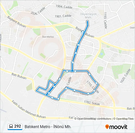 292 Bus Line Map