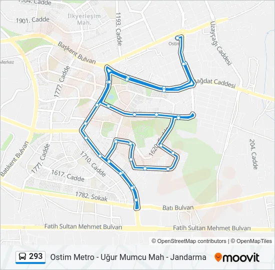 293 Bus Line Map