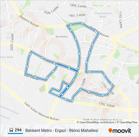 294 Bus Line Map