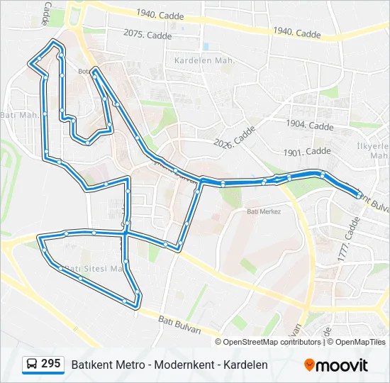 295 Bus Line Map