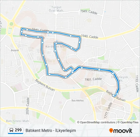 299 Bus Line Map