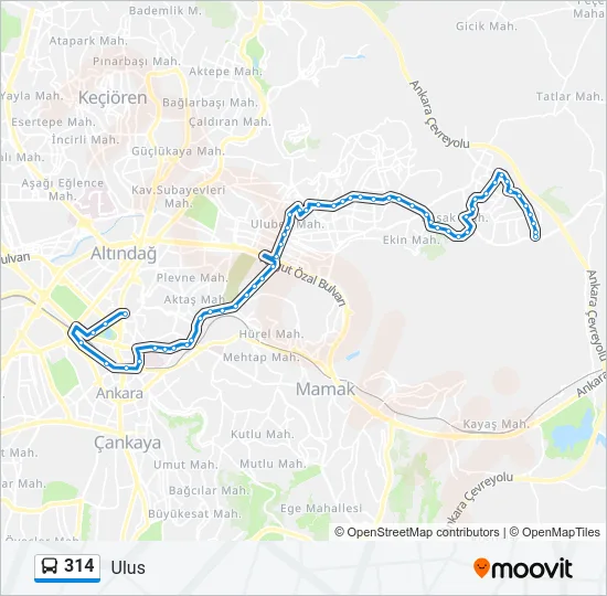314 Bus Line Map