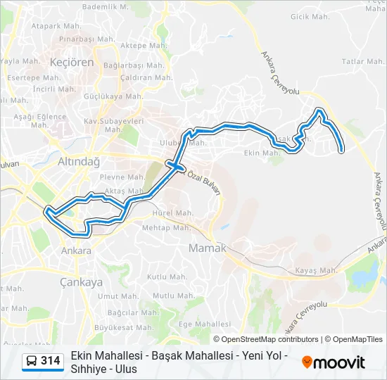 314 Bus Line Map